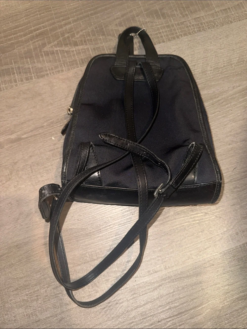 Coach Vintage Neo Neoprene Leather Backpack Black Mini Book Bag 90s Y2K